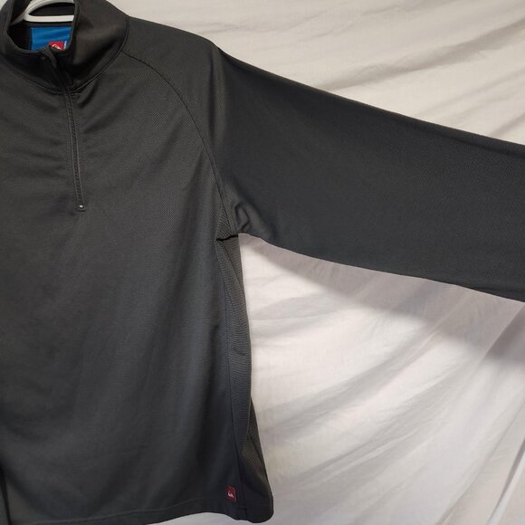 Quiksilver QDG2005 Grey Pullover Jacket L 1/4 Zip Blue Stripe Back Pocket - Picture 2 of 9